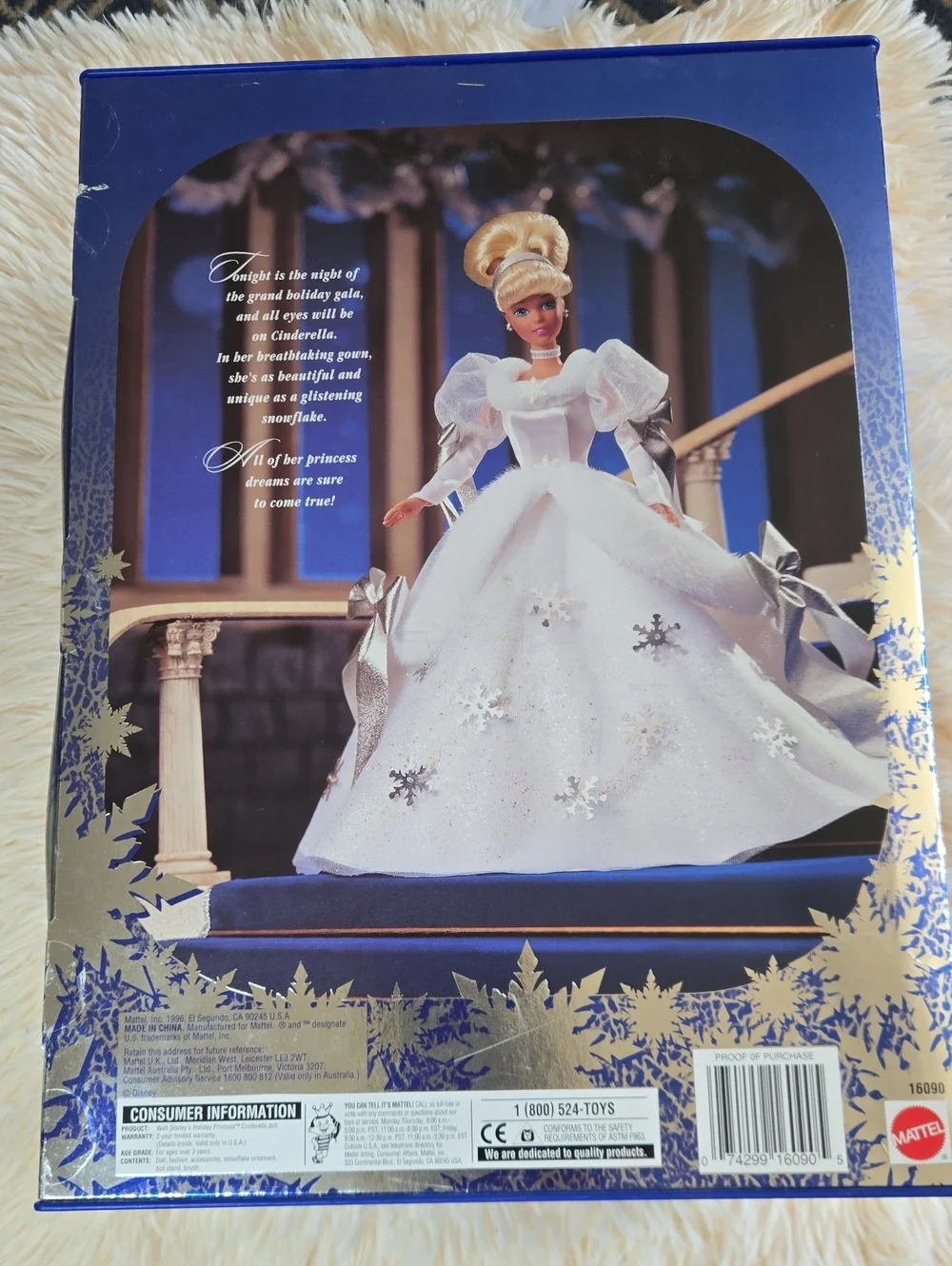 NEW Disney Barbie Cinderella Holiday Princess Doll - White & Silver